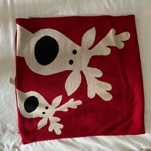 T.J.Maxx Red and White Reindeer Accent Pillow